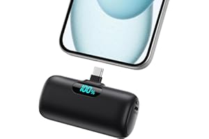 Mini Power Bank USB C Portable Charger,Upgraded 5000mAh PD Fast Charging Battery Pack Built-in USB-C Connector,Compatible wit