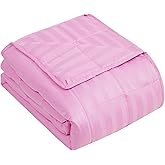 yescool Weighted Blanket for Adults (20 lbs, 48" x 72", Salmon Stripes) Heavy Blanket for Sleeping Perfect for 190-210 lbs, Twin Size Breathable Blanket with Premium Glass Bead, Machine Washable