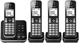 Panasonic KX-TGD324 Cordless Phone Nuisance Call Blocker 4 Pack Black/Silver