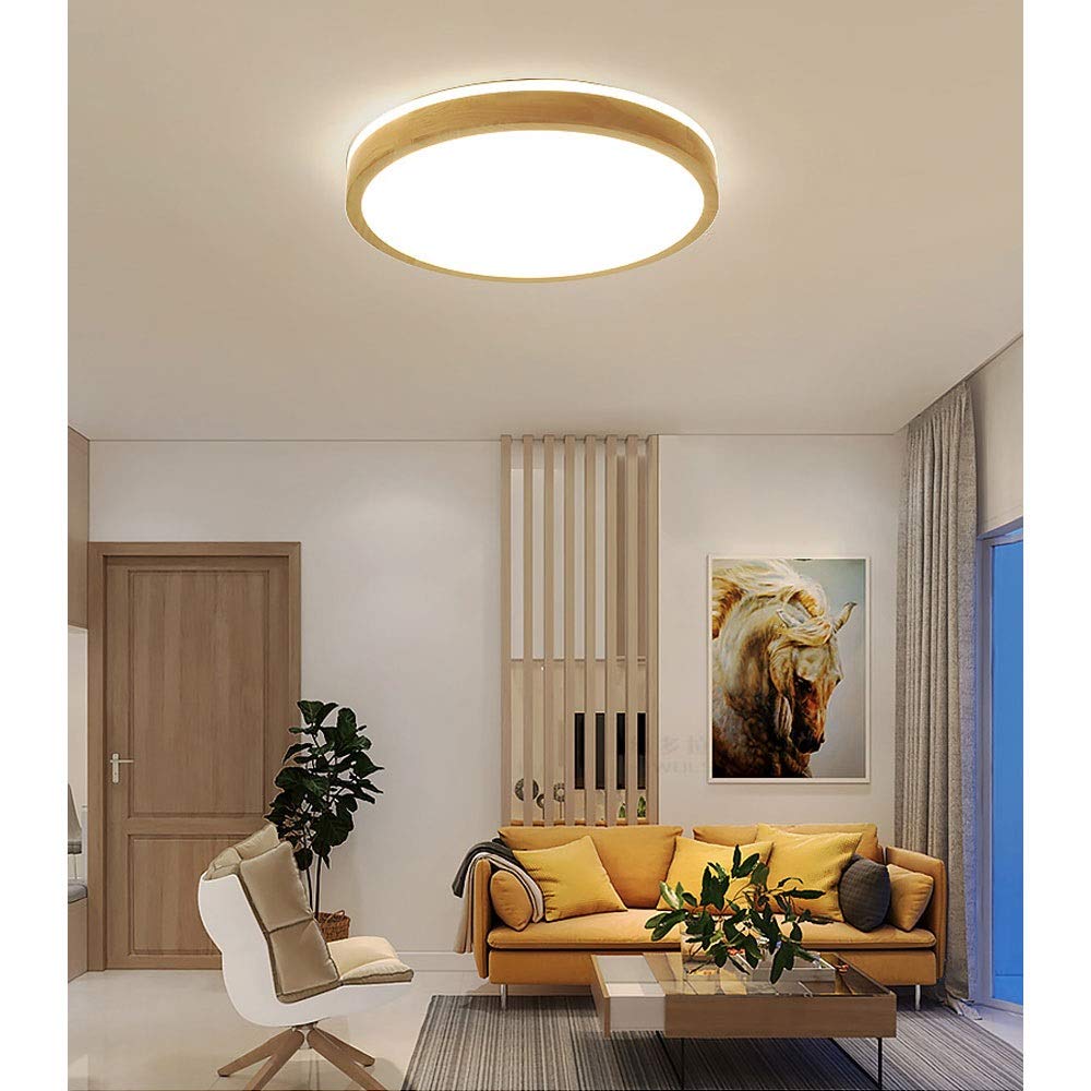 Energieeffizienzklasse A Runde Deckenlampe Aus Holz Moderner Deckenbeleuchtung Schlafzimmer Kuche Buro Restaurants Wohnzimmer Decke Licht Holz Lampe Sjun Led Deckenleuchte