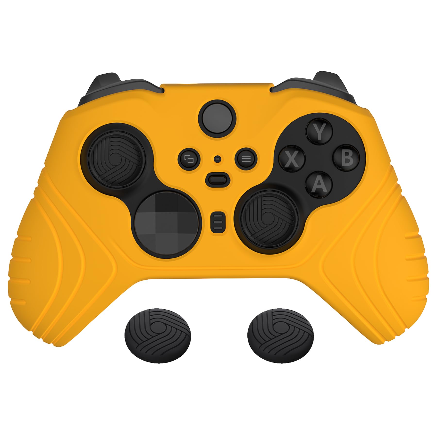 PlayVital Samurai Edition Anti Slip Silicone Case for Xbox Elite Wireless Controller Series 2 Core, Ergonomic Soft Rubber Skin Protector for Xbox Elite Series 2 with Thumb Grips - Caution Yellow