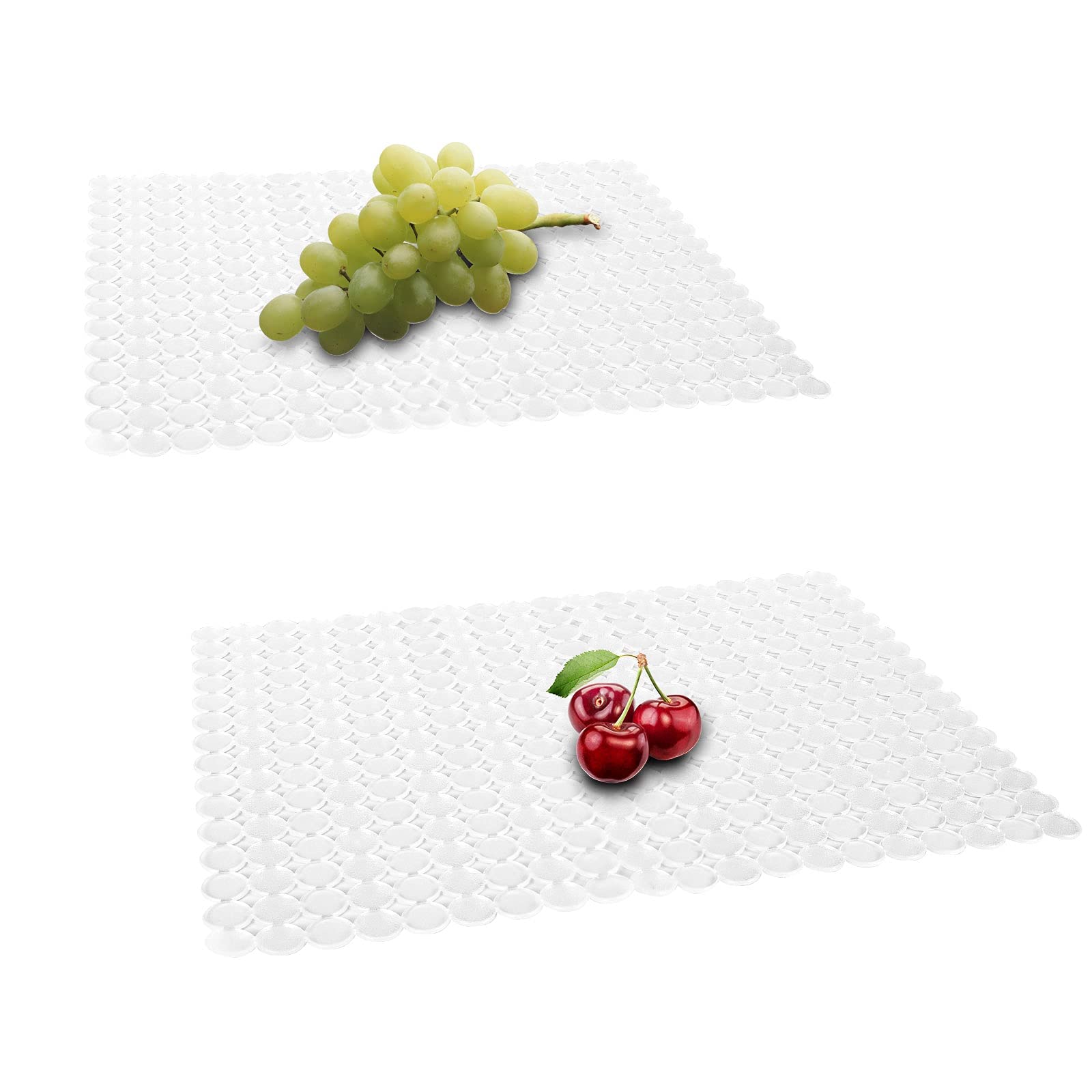 Photo 1 of Qulable 2Pack Kitchen Sink Mat for Stainless Steel/Ceramic Sinks, PVC Eco-friendly Protectors for Bottom of Kitchen Sink, Adjustable, Fast Draining, Dots Design, 11.8x15.7 (Clear)