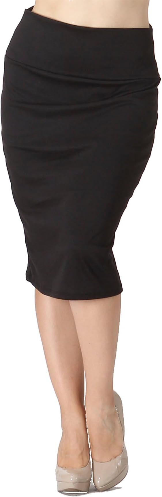 Bold And Beautiful Women’s Knee Length Pencil Skirt – High Waisted Midi – Office Wear – Plus and Regular Size – Made in USA