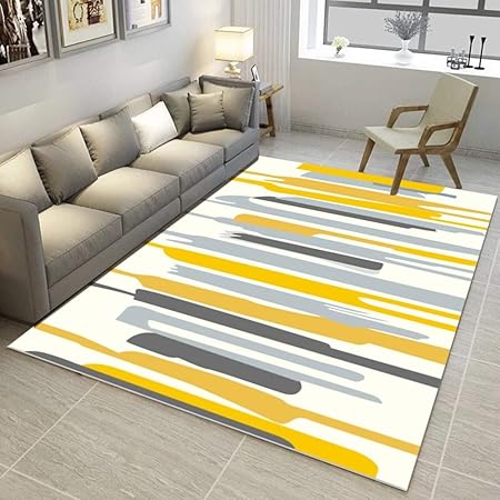 Damengxiang Moderne Nordique Gris Jaune Impression Abstraite