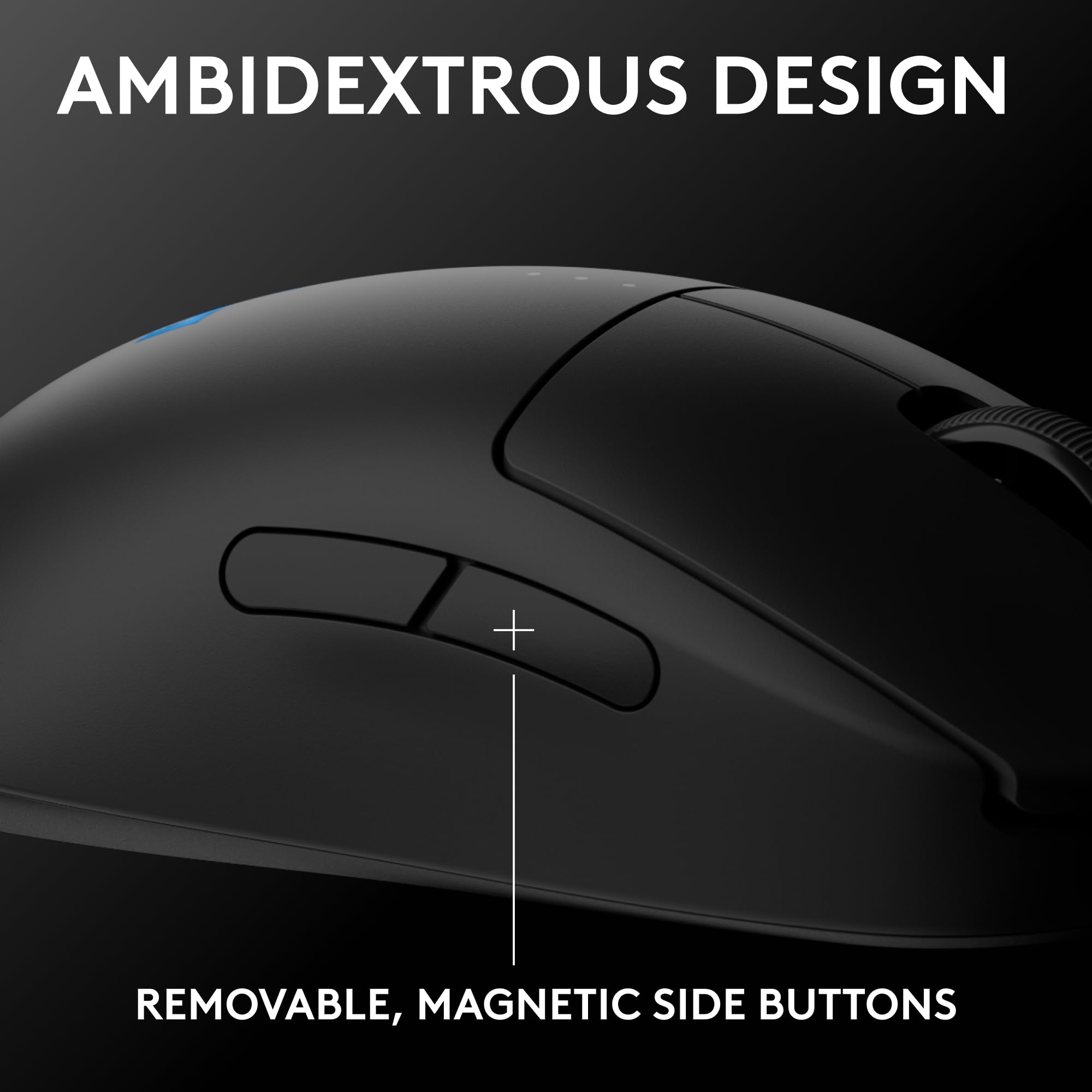 Logitech G PRO 2 Lightspeed Wireless Gaming Mouse, Right- or Left-Handed Mouse with up to 4 Customizable and Switchable Magnetic Side Buttons, 44K DPI Sensor, USB-C Charging, for PC/Mac - Black