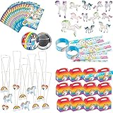 RBBZ party Unicorn Party Favors Unicorn Birthday Party Supplies Large Bundle Includes Favors Box / Bag for 12 kids