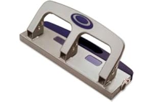 Officemate Deluxe Medium Duty 3-Hole Punch with Chip Drawer, Silver and Navy, 20-Sheet Capacity (90102)