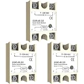 MAKERELE 3PCS 40A dc Solid State Relay Dc Input Dc Output ，3-32V/DC to 5-220V/DC Single Phase SSR-40DD Solid State Relay