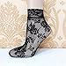 8 Pairs Women's Lace Fishnet Ankle Socks Stylish Black & Hollow Out Girls Dress
