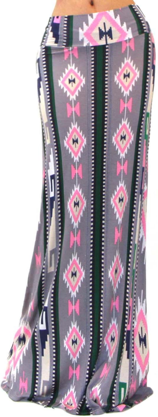 Viosi Women's Rayon Spandex Solid Long Maxi Skirt - Made in USA