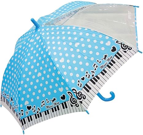 Amazon キッズジャンプ傘 ピアノと音符柄 ボーダー 50cm 子供傘 折れにくいグラスファイバー骨使用 窓付き Cafe Dimly 長傘 通販