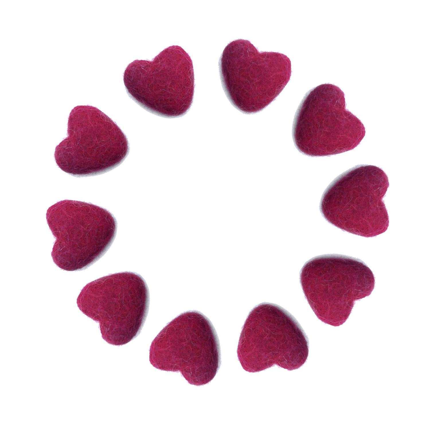 Heart Shape Felt Wool Beads Balls Pom Pom Handmade Diy For Craft Dream Catcher Baby Mobile Pompom Home Decor Nursery Party Props Green 30mm 10pcs Home Kitchen Surclima Home Decor