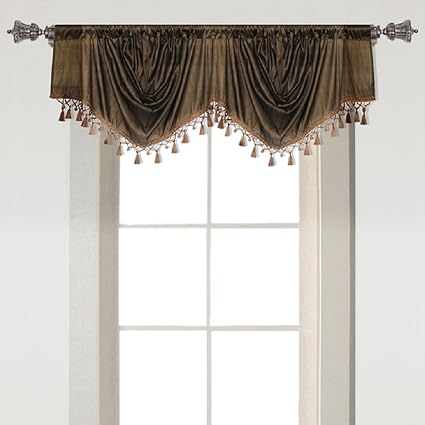 Deco Window Valance (21.5 x 21.5) Trumpt Tassel Moss- 1 piece