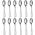 HISSF Teaspoons Set, Stainless Steel 18/0 Tea Spoon 12pcs, 6.29 Inches For Home, Kitchen Restaurant, Slilver