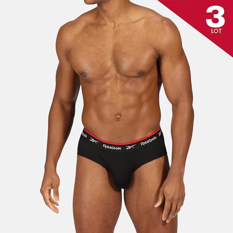 Wiggins Mens Briefs | Pack of 3 Sports Briefs, Breathable & Stretchable Underwear for Men | Underwear Multipack, Black, L