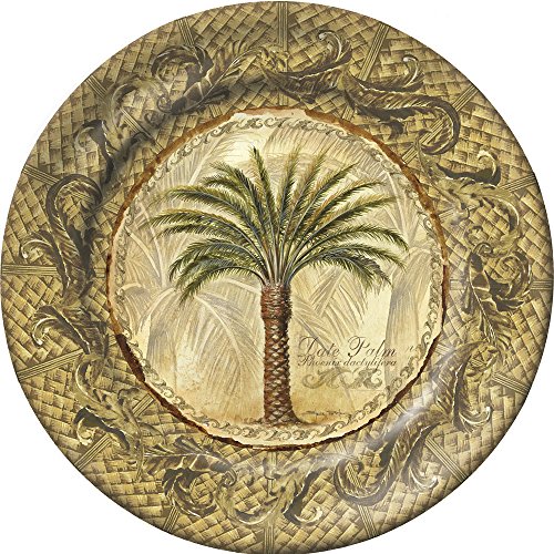 Merritt Majestic Palm Melamine Dishware Set, Type: Gold Border Plate 11"