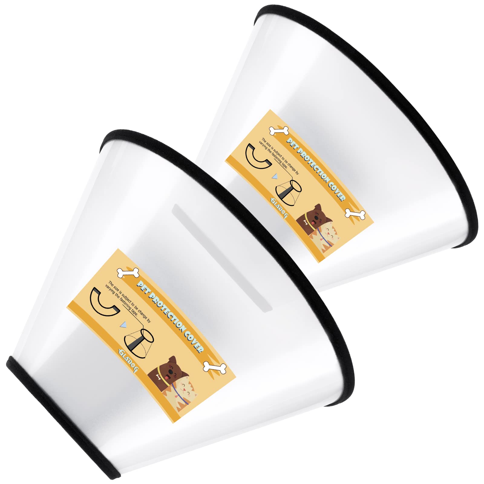 Photo 1 of Soft Dog Cone Collar, 2 PCS (for Right Size) Flexible Plastic Cone for Dogs After Surgery, Dog Recovery Collar, Adjustable E-Collar for Large/Medium/Small Dogs Cat, Comfy Elizabethan Collar (M)