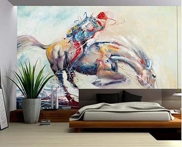 Horse Wallpaper Vintage Europeo Ecuestre Aceite Decoracion De La