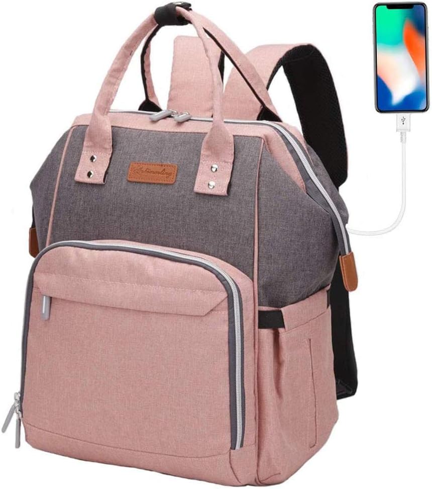 Nappy Changing Bag Backpack,Baby Diaper Bag Nappy Back Pack with USB