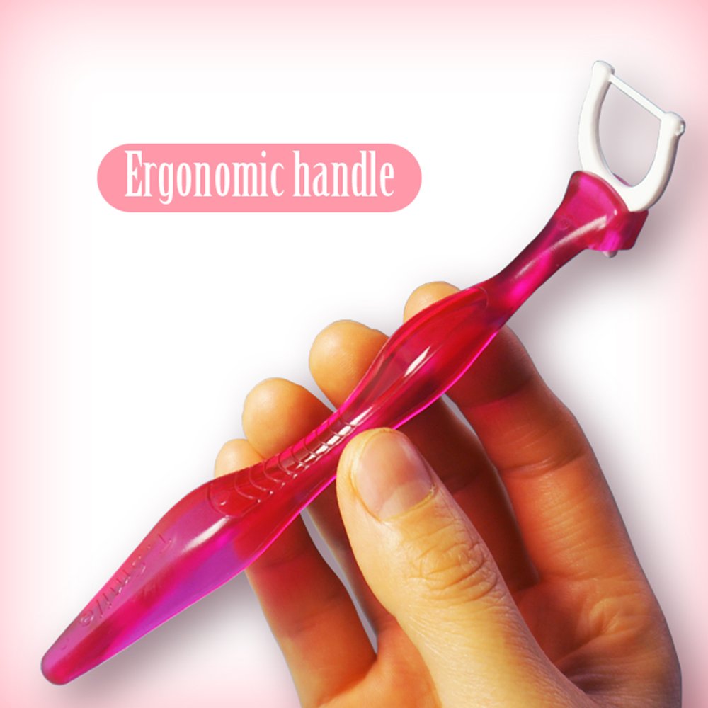 T.Smile 3rd Generation Dental Flosser 1 Handle + 50 Soft Silky Ribbon Floss Heads + 50 Extra Strength Floss Heads, Evolutionary Clean, Pack of 1 : Beauty