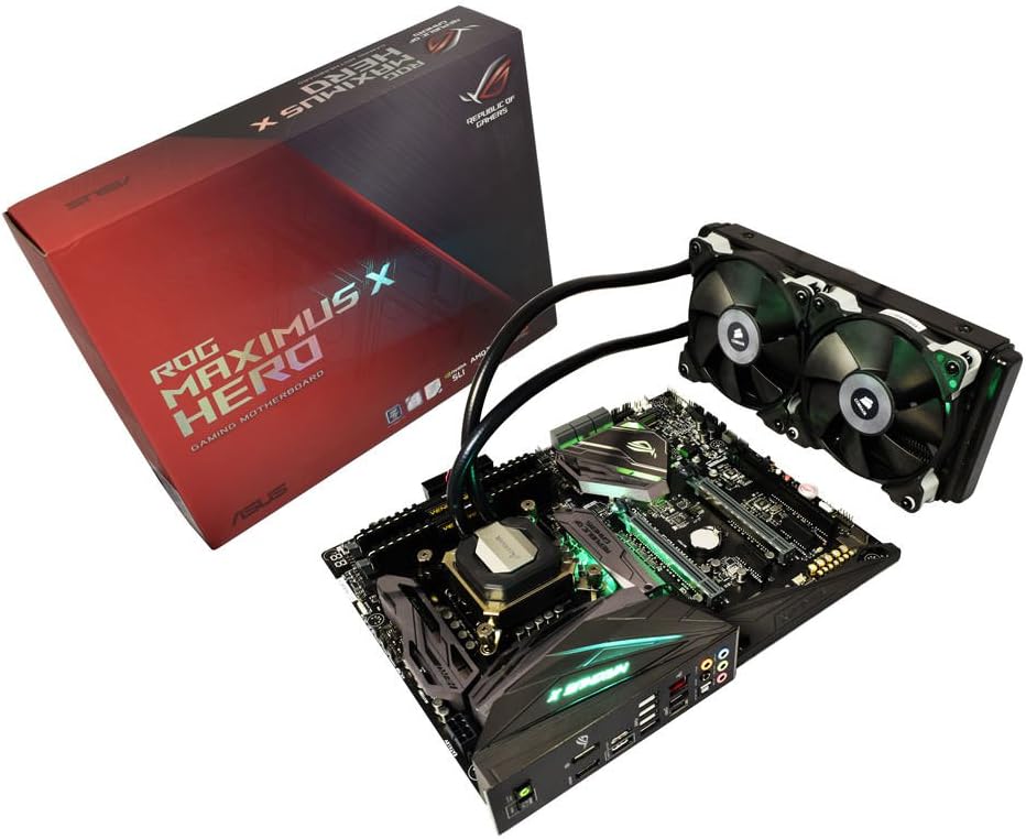 ADMI Component Bundle: Intel Core i7 8700K Quad Core 5GHz Overclocked Coffee Lake CPU with Corsair H115i Pro Liquid CPU Cooler, Asus ROG MAXIMUS X HERO Motherboard | **No RAM**