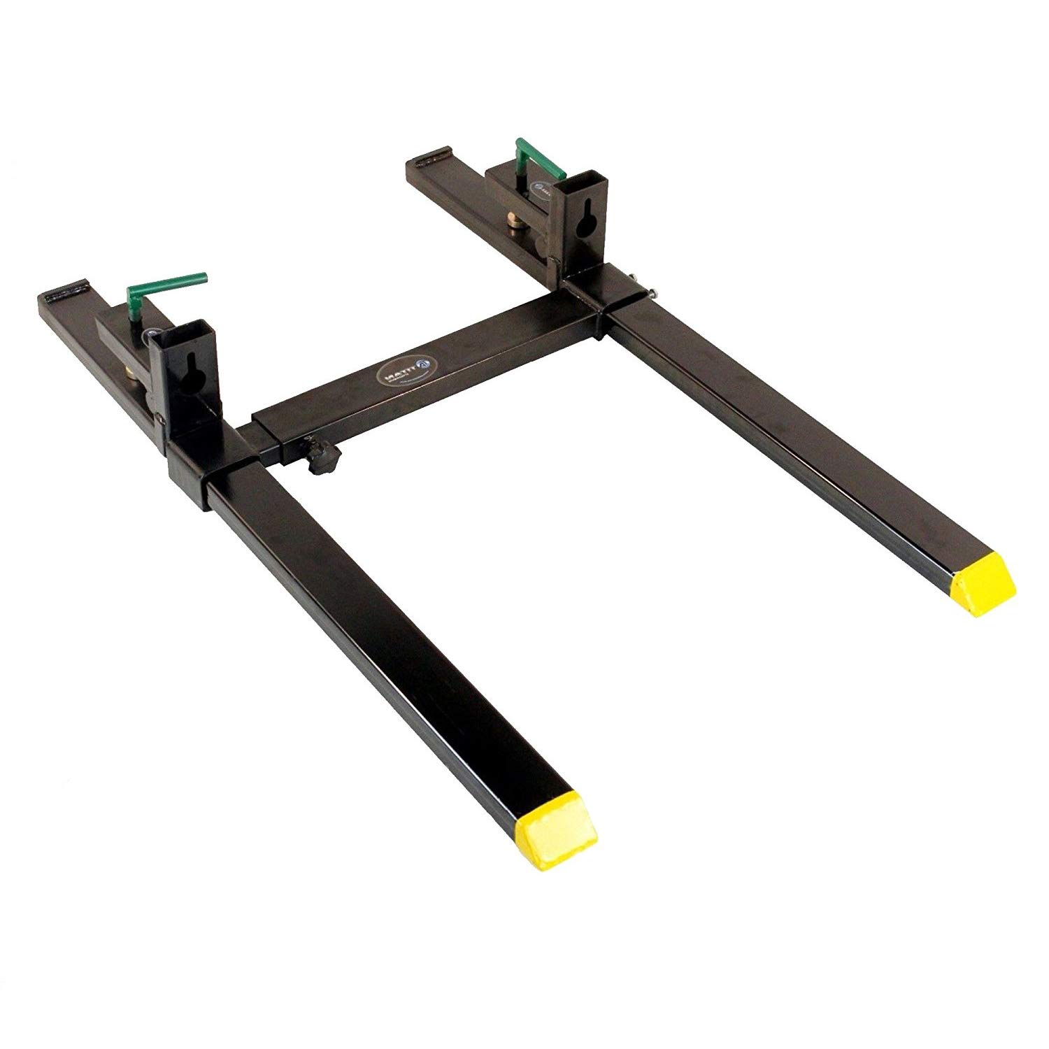 Titan Clamp on Heavy Duty Pallet Forks and adjustable Stabilizer Bar for loaders