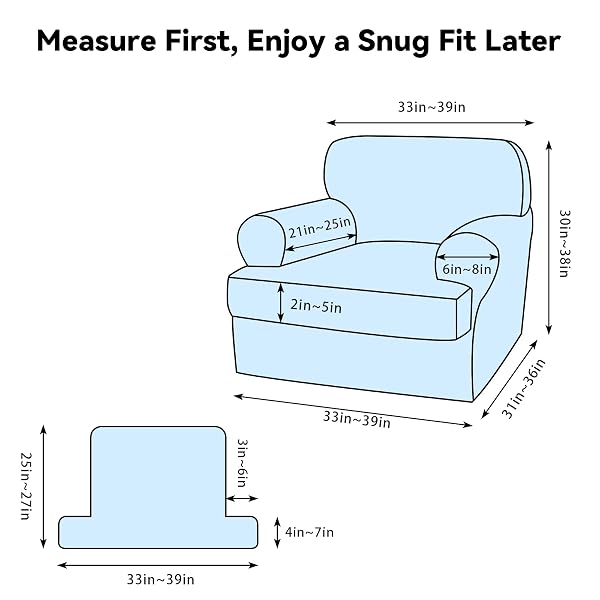 PFRSTUV WATERPROOF CHAIR COVER WITH ARMS 2-PIECE SET STRIPED SLIPCOVER FOR 1 SEPARATE T CUSHION COUCH – TPU FABRIC ARMCHAIR COVERS LEAKPROOF COUCH PROTECTOR FOR KIDS, PETS(CHAIR, DARK GRAY)