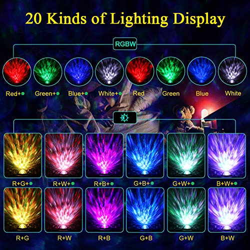 VOLADOR Star Projector Night Light, Galaxy Room Projector with Bluetooth Music Speaker, Ocean Wave Ceiling Projection Light Mood Light with Remote, Timer for Kids Adults Bedroom Party - Blue