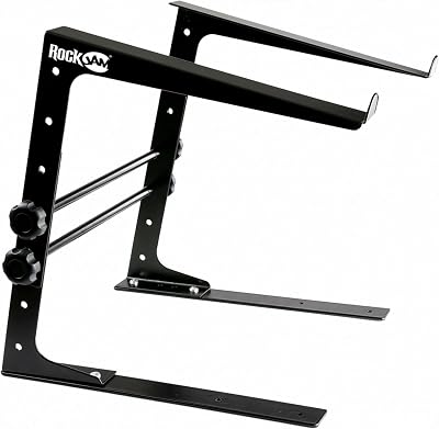 RockJam RJLP1 Adjustable Desk Mounted Laptop Stand DJ Controller Stand Black
