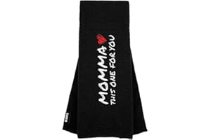 SLEEFS Football Towel - Cotton Quarterback QB Towel for The Football Field - Bi-Fold Hook & Loop Closure - Men/Youth/Boys/Adults - Momma Black