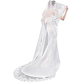 EllieHouse Chapel Length 2 Tier Sequin Lace Wedding Bridal Veil For Bride E74