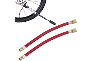 Bike Pump Extension Hose, 2PCS 16.6cm/6.5in Bike Pump Extension Hose Nylon Copper Double Valve Design Inflator Tube for Bike 