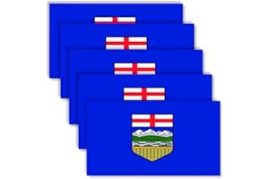 5 PCS Canada Alberta Flag Sticker,6x3.5 In Canadian Albertan Province Decal,Large Banner Decor For Car Bumper Window Laptop
