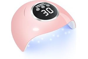 LadyMisty 72W UV LED Nail Lamp Light Dryer for Nails Gel Polish with 18 Beads 3 Timer Setting & LCD Touch Display Screen, Auto Sensor, Professional Nails, Pink