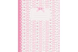 Pink Composition Notebook College Ruled Coquette Aesthetic Vintage Floral Stripe with Bow 100 Pages Lined Paper with Field: For Girls, Teens and Women, Journal Writing, Office, Work and Meeting Notes