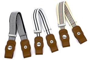 3 Pieces Kids No Buckle Stretch Belt Adjustable Toddler Belt Elastic Buckle-free Waist Belt for Boys and Girls