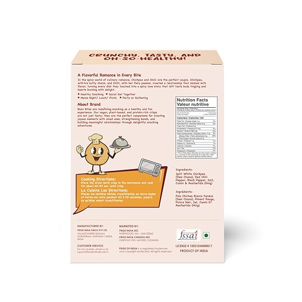 BEAN BITES | SPICY CRACKLE LENTIL CRISP 3.53 OZ (100 G) | MINI POPPADOM SNACK | ROUND CRUNCHY CRISPS | MILD SPICY | HEAT IN OVEN (UP TO 60 SECS) | PLANT BASED PROTEIN BY PRIDE OF INDIA