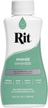 Rit Nakoma Rit Liquid Dye Emerald 8oz Emerald Dye for Fabrics Wood More