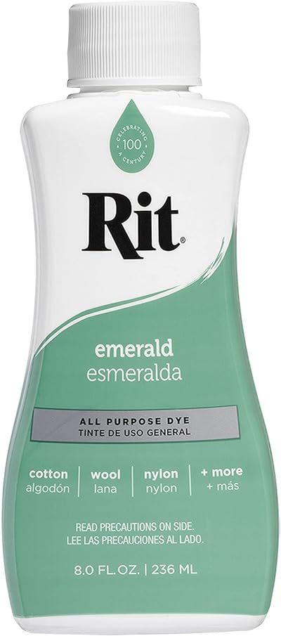 Rit Nakoma Rit Liquid Dye Emerald 8oz Emerald Dye for Fabrics Wood More