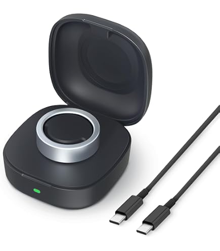 Chargeur OURA Ring 4 - Socle De Charge USB-C Pour Anneau Connecté - Taille 6 - Gris