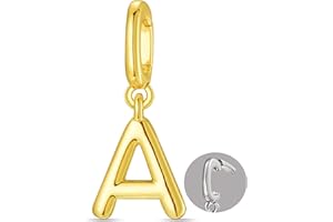 OVRUNS Initial Charm for Women,Letter Bracelet Necklace Charms Alphabet Pendant Charms With Clasp
