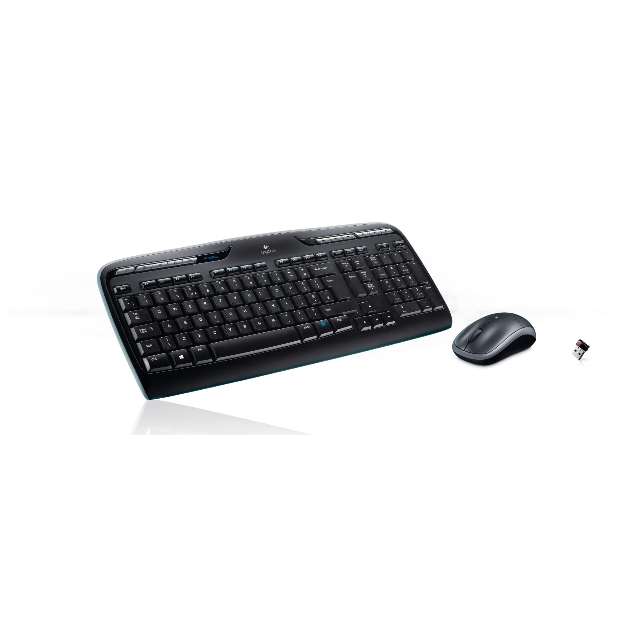 Logitech MK330 Wireless Keyboard and Mouse Combo, QWERTY US Layout - Black, (920-003989)