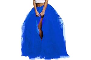 WDPL Wedding Planning Women's Long Maxi Tulle Special Occasion Bustle Night Out Skirt