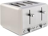 Tower Cavaletto 4-Slice Toaster 1800W Defrost Reheat Latte Chrome view 1