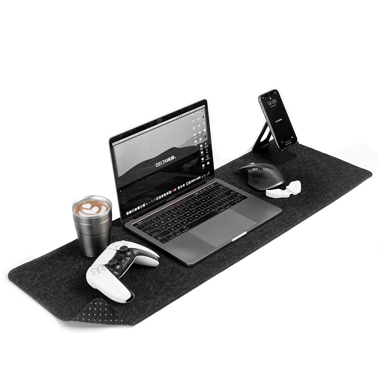 DELTAHUB - Minimalistic Felt Desk (Grey - (30x90cm), Medium)
