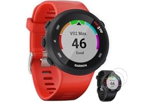 Garmin Forerunner 45 GPS Running Watch 42mm Lava Red (010-02156-06) with Deco Gear Forerunner 45/S Tempered Glass Screen Protector 2-Pack