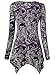 BAISHENGGT Women's Paisley Printed Handkerchief Hem Tunic Top X-Large Purple