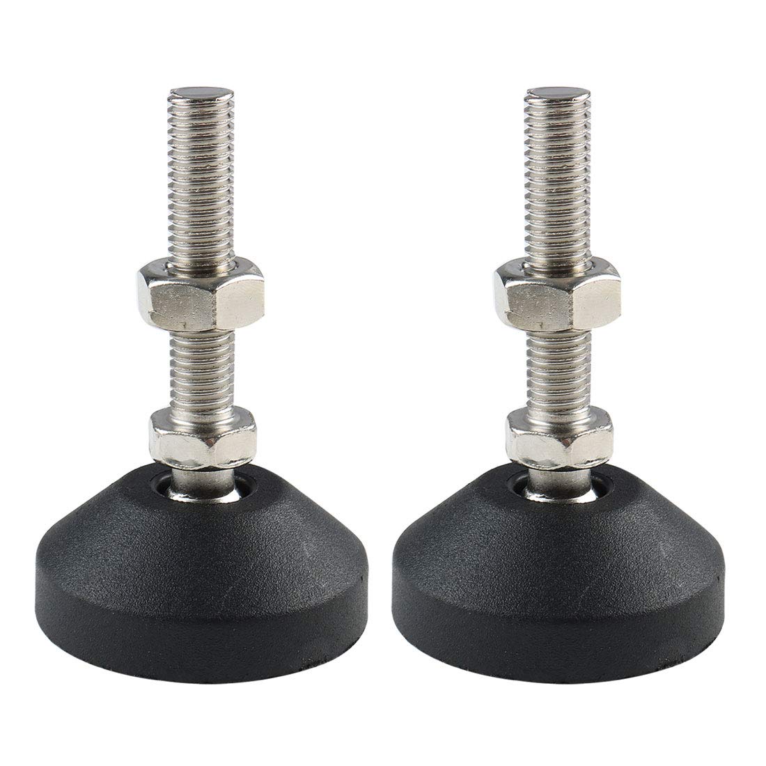 Sourcingmap M10 x 50 x 50mm Machine Leveling Foot Adjustable Leveler Leg Anti-Slip Floor Protector for Factory 2 Pack