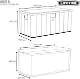 LIFETIME Storage Box Desert Sand Grey 151x72x69 cm Wood Grain Textured view 7