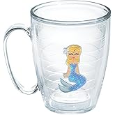 Tervis Blue Sequins Mermaid Made in USA Double Walled Insulated Tumbler Cup Keeps Drinks Cold & Hot, 16oz Mug, Unlidded